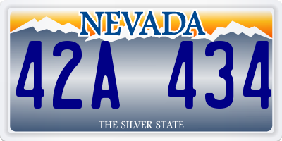 NV license plate 42A434