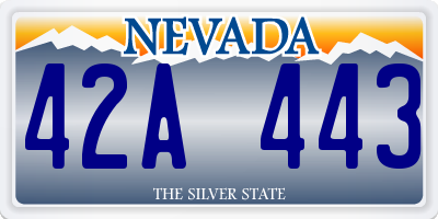 NV license plate 42A443