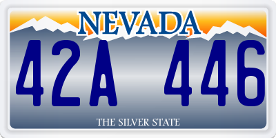 NV license plate 42A446