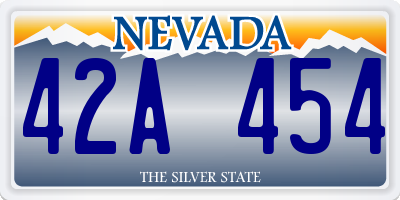 NV license plate 42A454