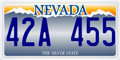 NV license plate 42A455