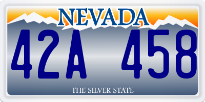 NV license plate 42A458