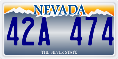 NV license plate 42A474
