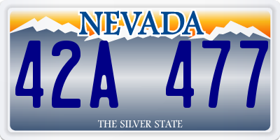NV license plate 42A477