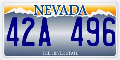 NV license plate 42A496