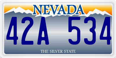 NV license plate 42A534