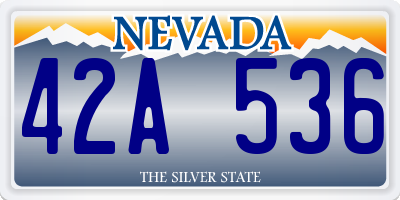 NV license plate 42A536