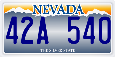 NV license plate 42A540