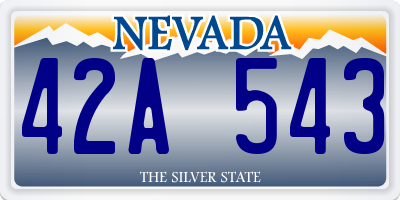 NV license plate 42A543
