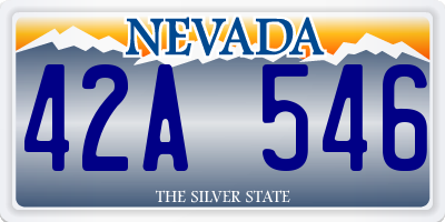 NV license plate 42A546