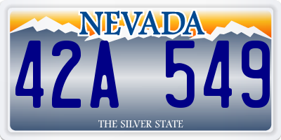 NV license plate 42A549