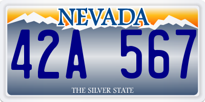 NV license plate 42A567