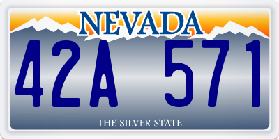 NV license plate 42A571