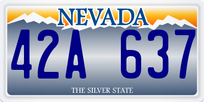 NV license plate 42A637