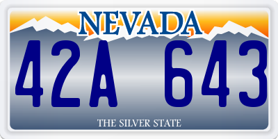 NV license plate 42A643