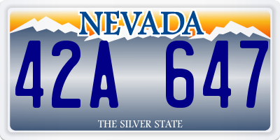 NV license plate 42A647