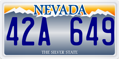 NV license plate 42A649