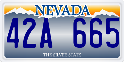 NV license plate 42A665