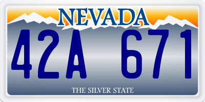 NV license plate 42A671
