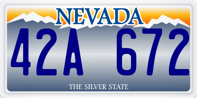 NV license plate 42A672