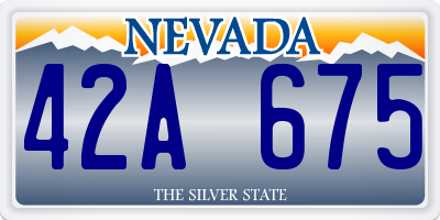 NV license plate 42A675