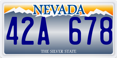 NV license plate 42A678