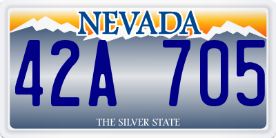 NV license plate 42A705