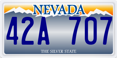 NV license plate 42A707