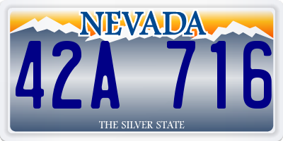 NV license plate 42A716