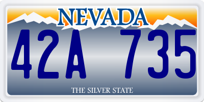 NV license plate 42A735