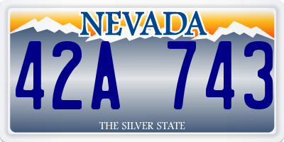 NV license plate 42A743