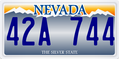 NV license plate 42A744