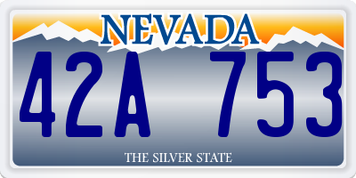 NV license plate 42A753