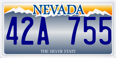 NV license plate 42A755