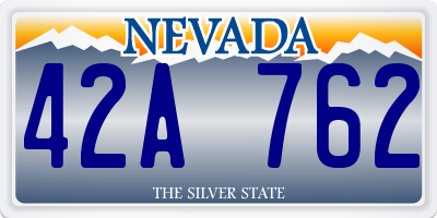 NV license plate 42A762