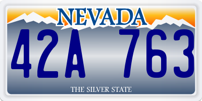 NV license plate 42A763