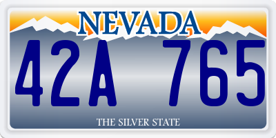 NV license plate 42A765