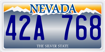 NV license plate 42A768