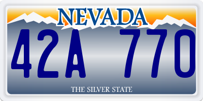 NV license plate 42A770