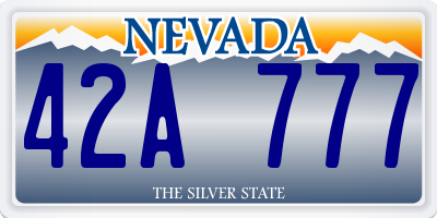 NV license plate 42A777