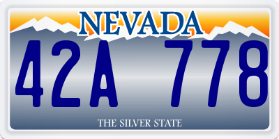 NV license plate 42A778