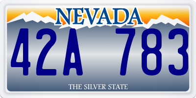 NV license plate 42A783