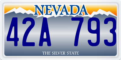 NV license plate 42A793
