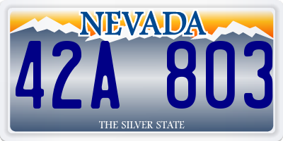 NV license plate 42A803