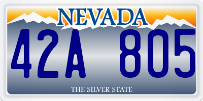 NV license plate 42A805