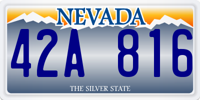 NV license plate 42A816