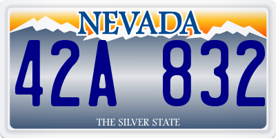 NV license plate 42A832