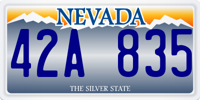 NV license plate 42A835