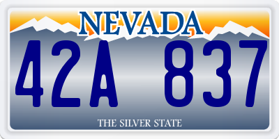 NV license plate 42A837