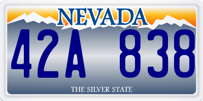 NV license plate 42A838